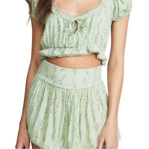 Free People Wild Love‎ Sea Foam Cropped Top (Top Only) - NWT